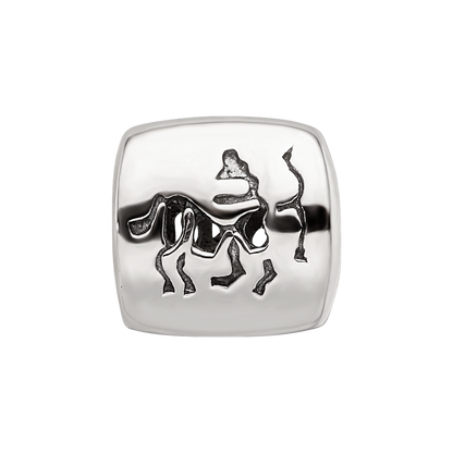 Sterling Silver Reflections Sagittarius Zodiac Antiqued Bead