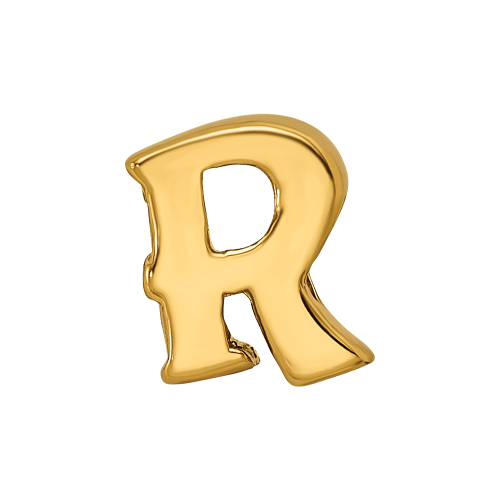 Sterling Silver Gold-plated Reflections Letter R Bead