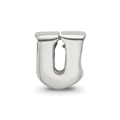 Sterling Silver Reflections Letter U Bead