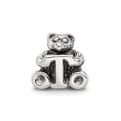 Sterling Silver Reflections Kids Letter T Bead